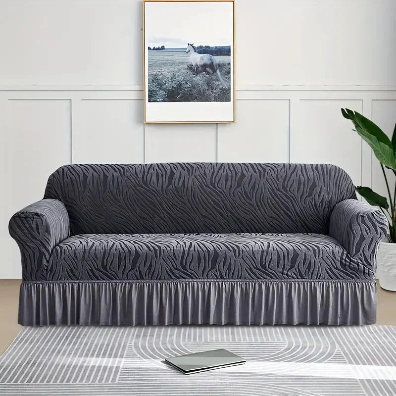 Zebra Velvet Sofa Covers –Grey