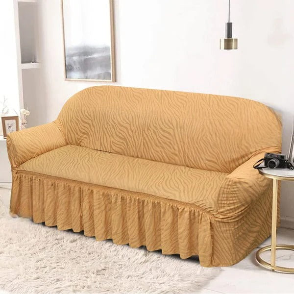 Zebra Velvet Sofa Covers - Golden