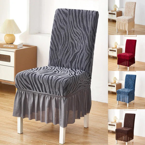 Zebra Velvet Dining Chair Covers – | Hoorab Collection| Grey