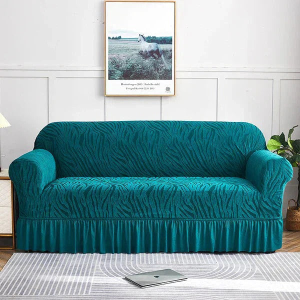 Zebra Velvet Sofa Covers.- Zink color