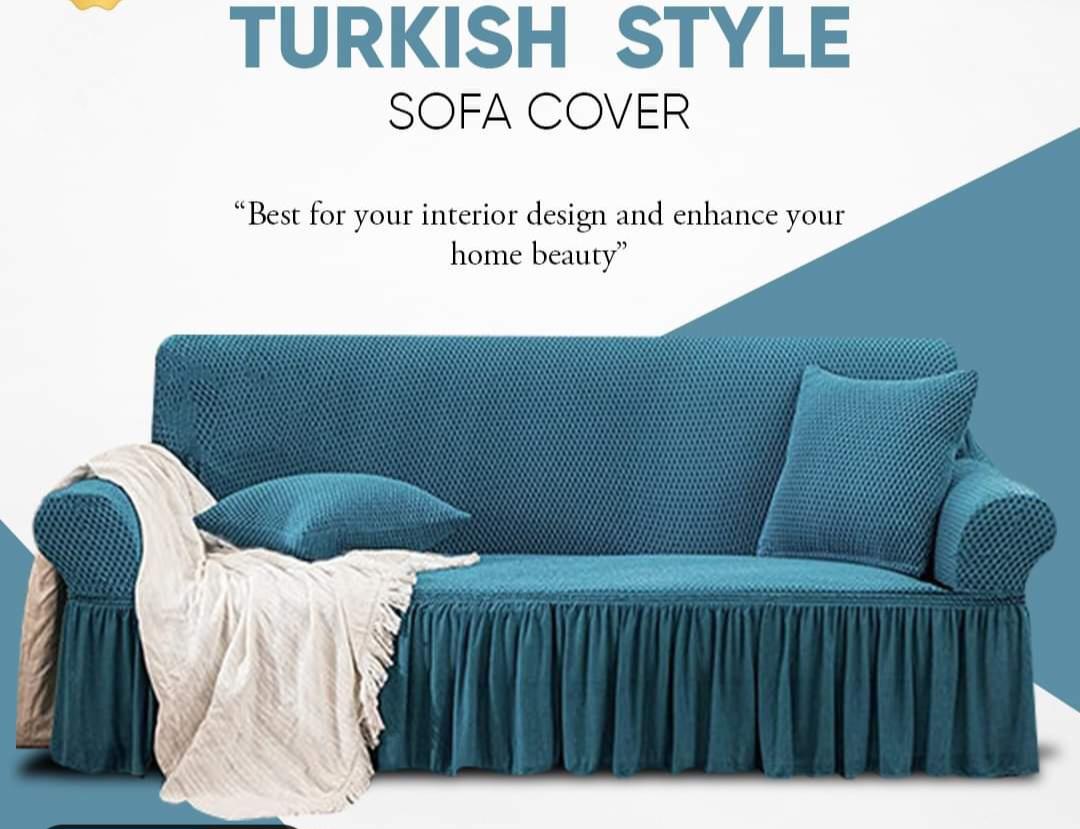 Premium Turkish Sofa Covers  Elegant, Stretchable & Washable Protection-Zink