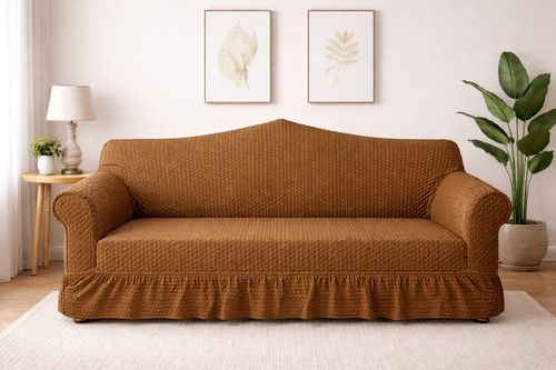 Butterfly Sofa Cover  Premium Quality | Hoorab Collection| Copper Brown color