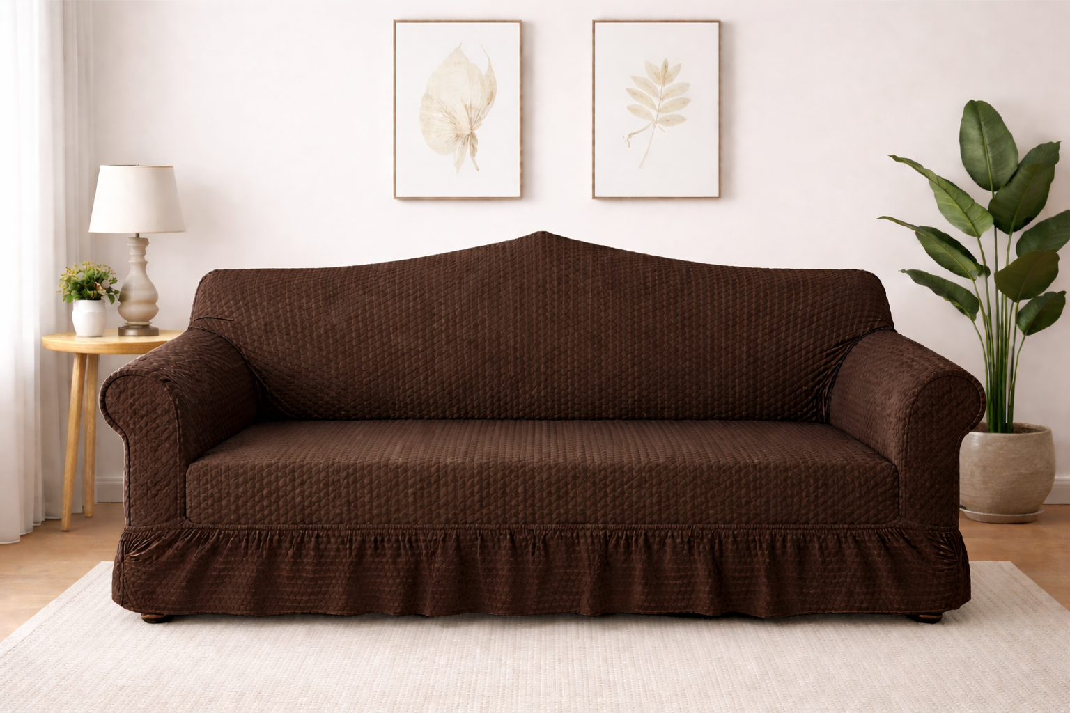 Butterfly Sofa Cover  Premium Quality | Hoorab Collection| Dark Brown color
