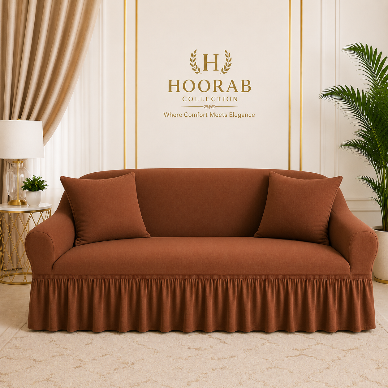 Premium Turkish Sofa Covers  Elegant, Stretchable & Washable Protection-Coper