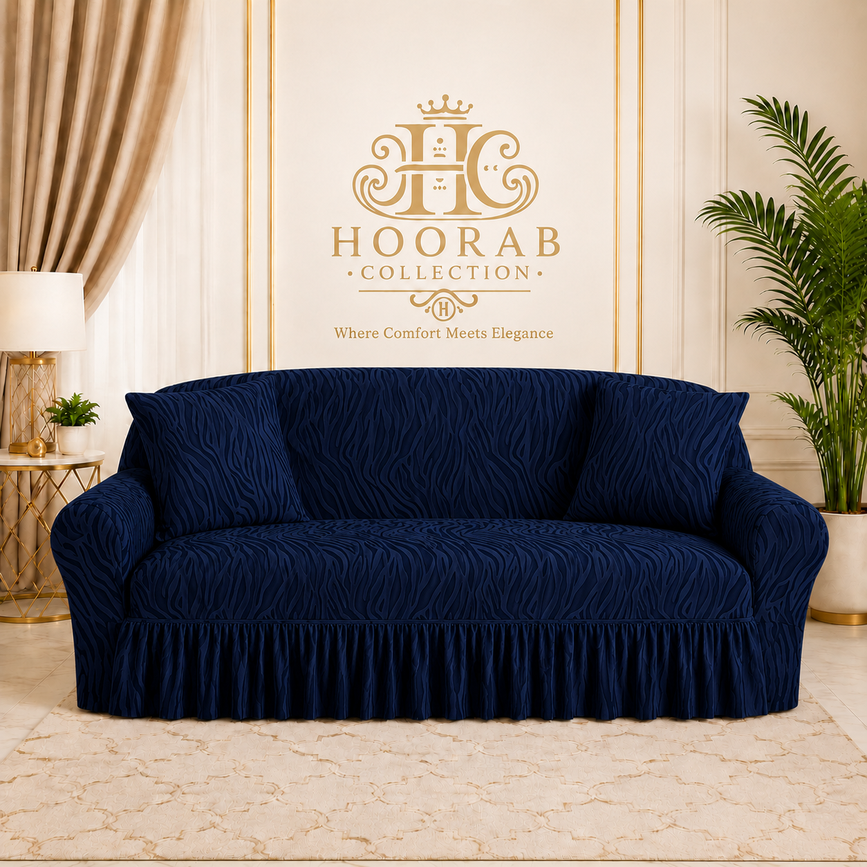 Zebra Velvet Sofa covers-Blue