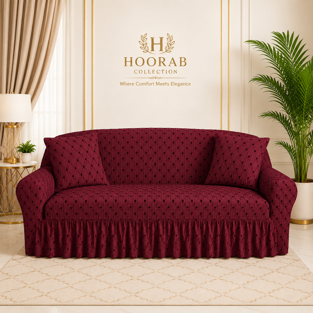 New Butterfly Sofa Covers - Maroon