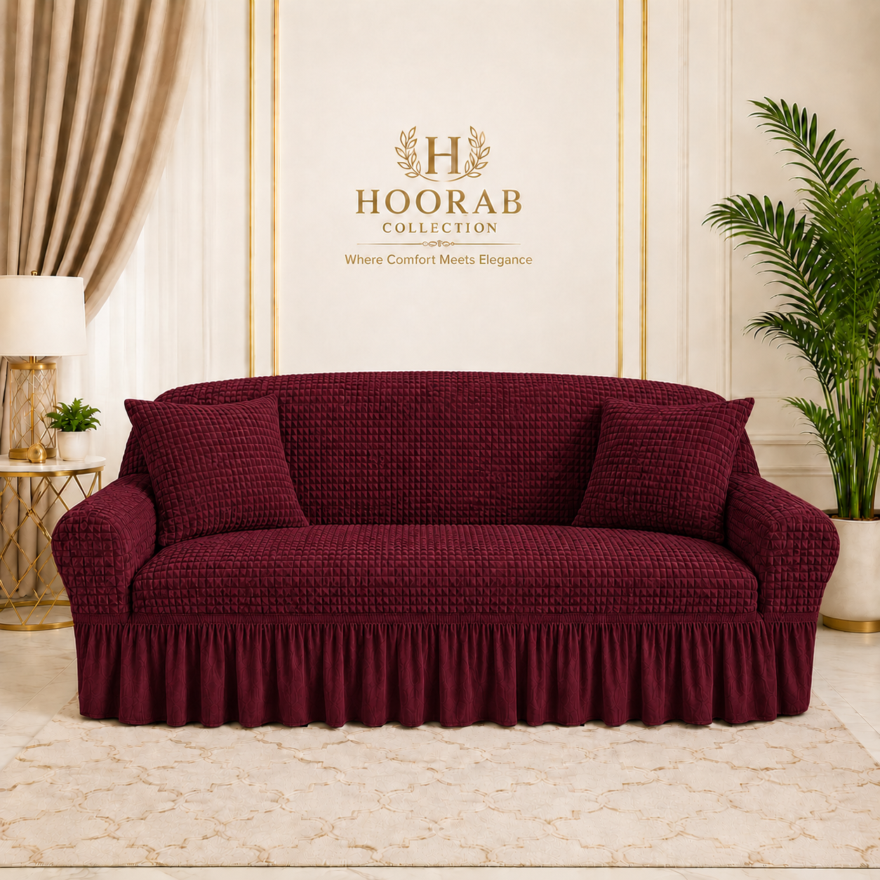 Premium Quality Bubble Sofa Covers-Maroon