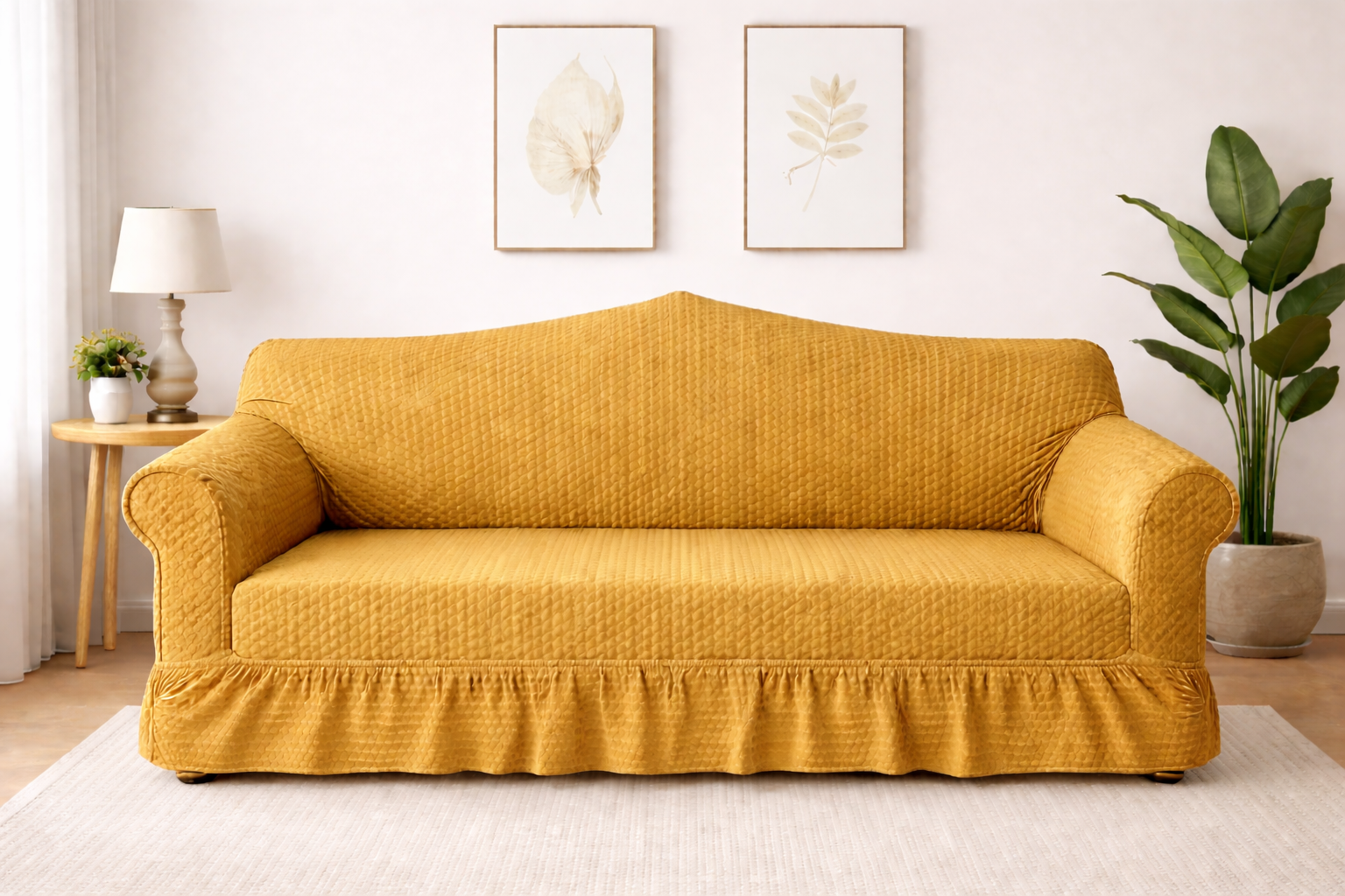 Butterfly Sofa Cover  Premium Quality | Hoorab Collection| Golden color