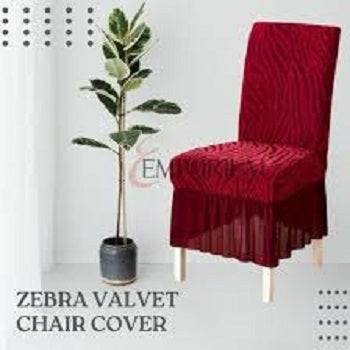 Zebra Velvet Dining Chair Covers – | Hoorab Collection| Maroon