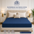 Premium Waterproof Mattress Cover – Terry Cotton Soft, Breathable & Spill Proof -Blue