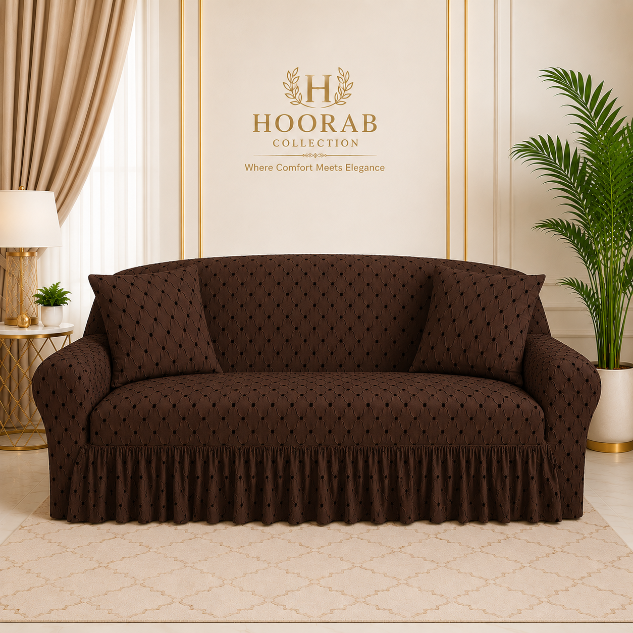 New Butterfly Sofa Covers - Dark Brown
