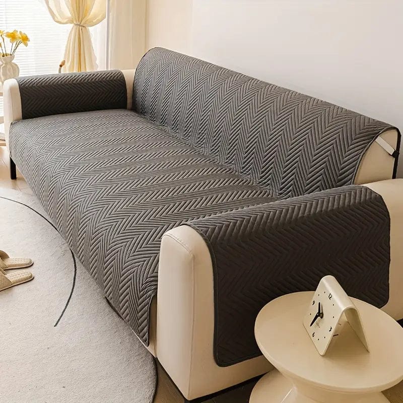 Wavey Style Quilted Sofa Covers-Grey