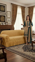 Zebra Velvet Sofa Covers - Golden