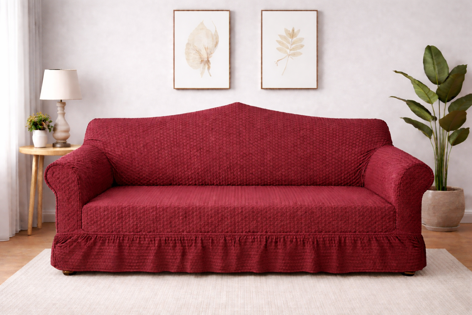 Butterfly Sofa Cover  Premium Quality | Hoorab Collection| Maroon color