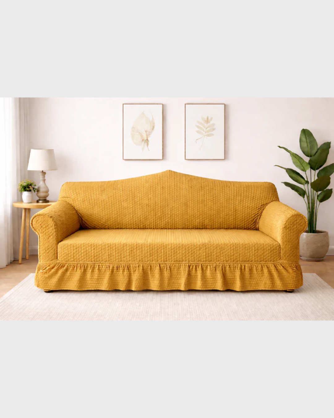 Butterfly Sofa Cover  Premium Quality | Hoorab Collection| Golden color
