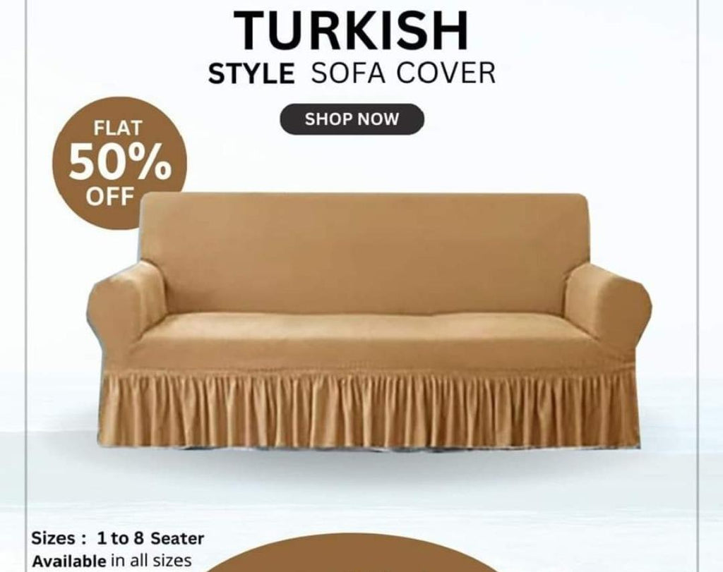 Premium Turkish Sofa Covers  Elegant, Stretchable & Washable Protection-Golden