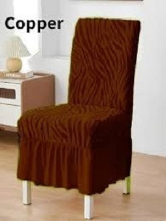 Zebra Velvet Dining Chair Covers – | Hoorab Collection| Coper Brown