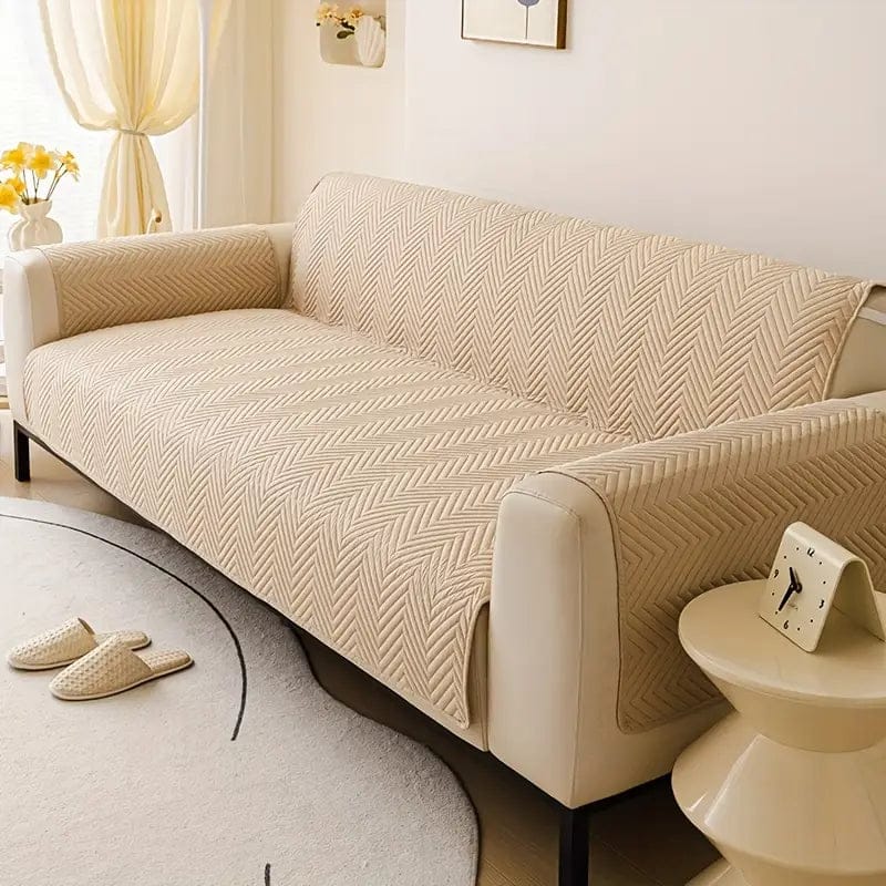 Wavey Style Quilted Sofa Covers-Golden