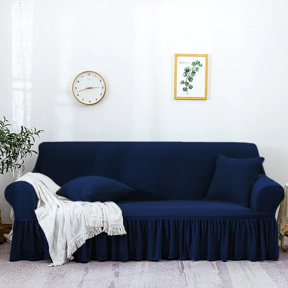 Premium Turkish Sofa Covers Elegant, Stretchable & Washable Protection-Blue