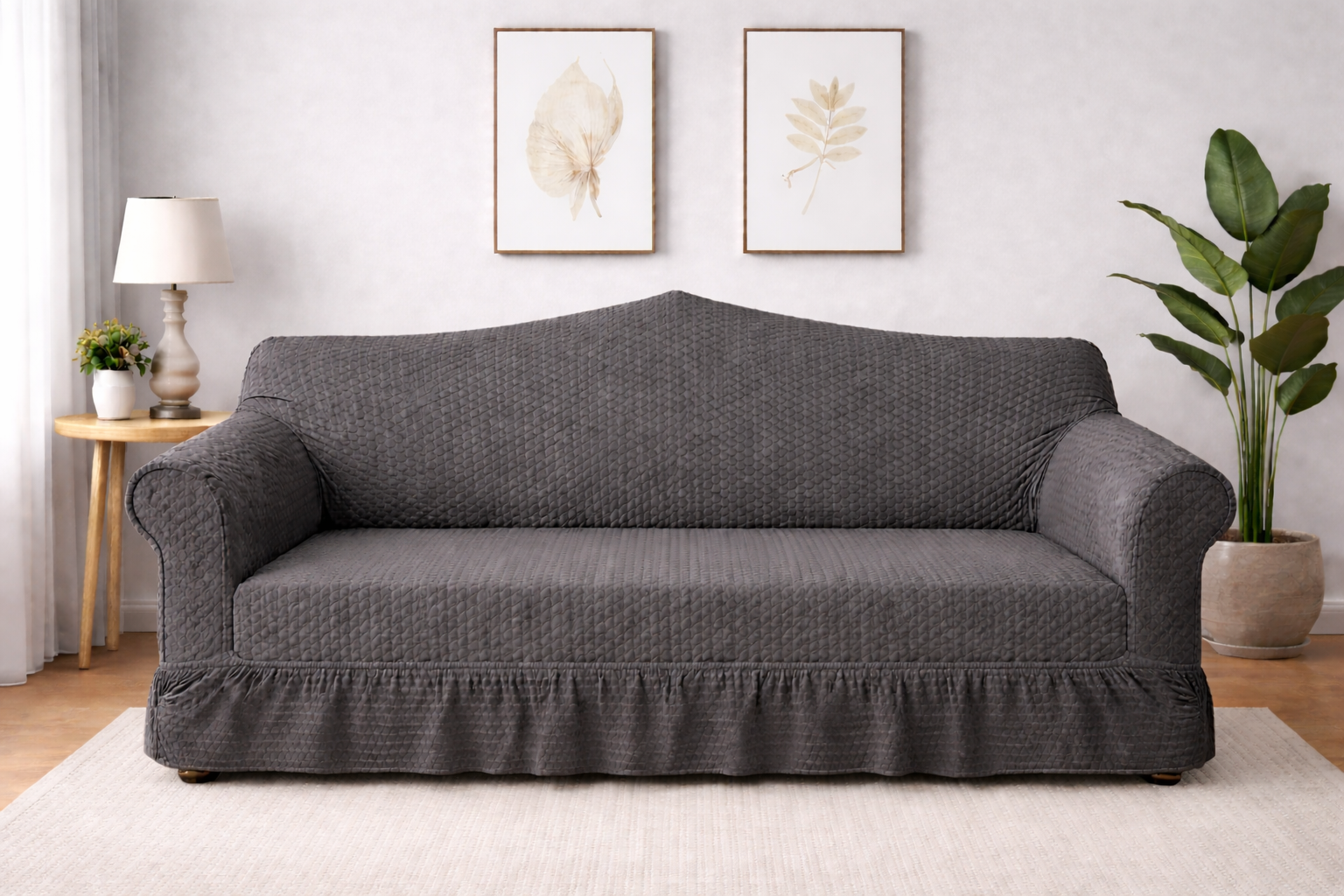 Butterfly Sofa Cover  Premium Quality | Hoorab Collection| Grey color