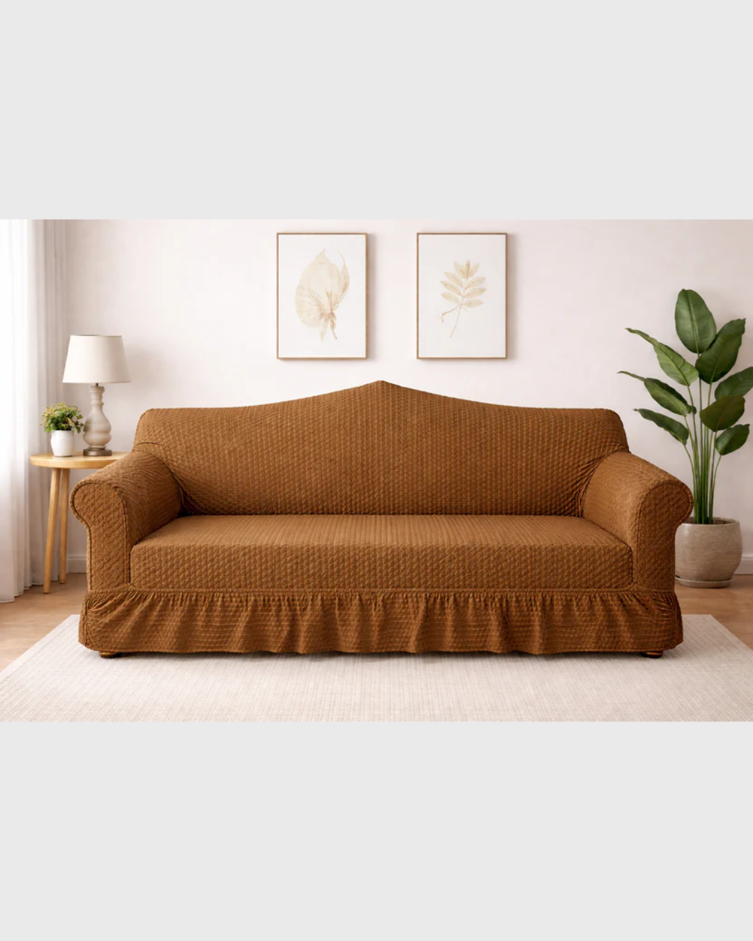 Butterfly Sofa Cover  Premium Quality | Hoorab Collection| Copper Brown color