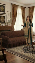 Zebra Velvet Sofa Covers-Dark Brown