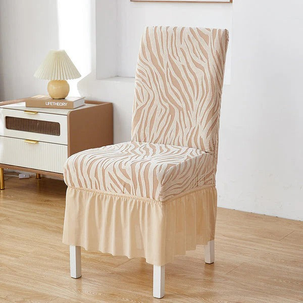 Zebra Velvet Dining Chair Covers – | Hoorab Collection| Golden
