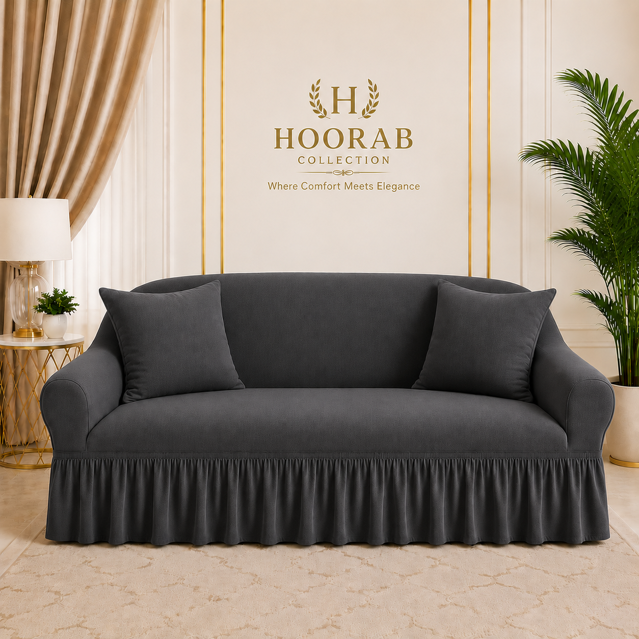 Premium Turkish Sofa Covers Elegant, Stretchable & Washable Protection-Grey