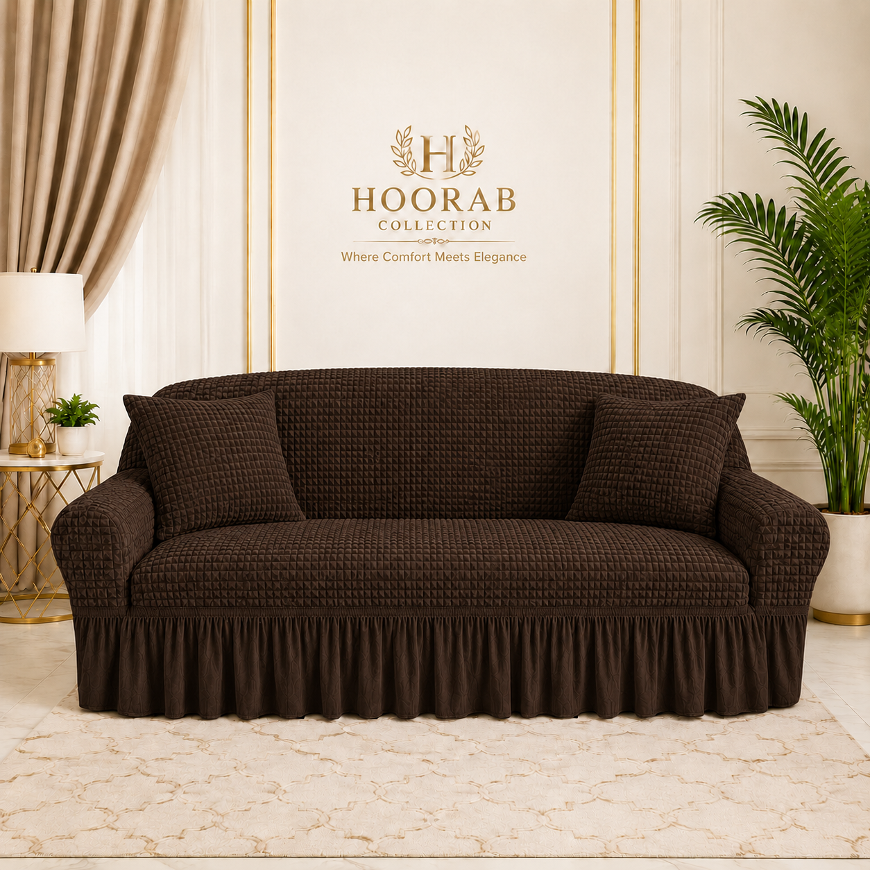 Premium Quality Bubble Sofa covers-Dark Brown