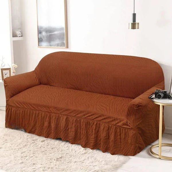 Zebra Velvet Sofa Covers- coper Brown