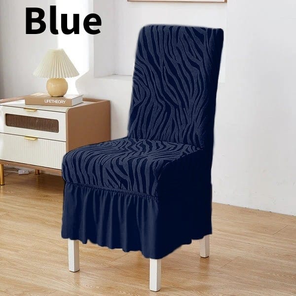 Zebra Velvet Dining Chair Covers – | Hoorab Collection| Blue
